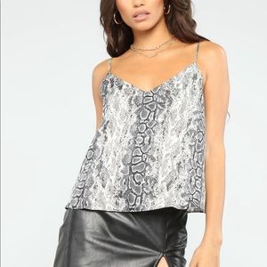 Satin snake skin top